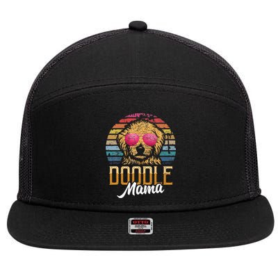 Doodle Mama Gift Goldendoodle Mom Goldendoodle 7 Panel Mesh Trucker Snapback Hat