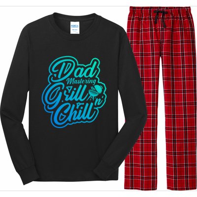 Dad Mastering Grillnchill Fathers Day Meaningful Gift Long Sleeve Pajama Set