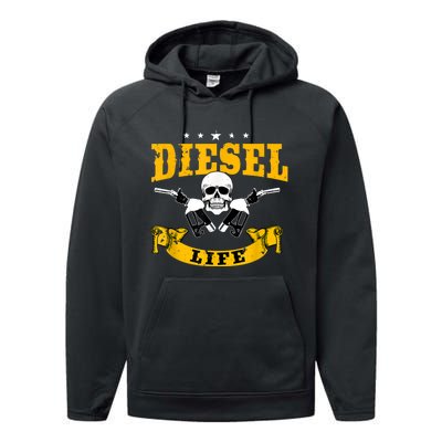 Diesel Mechanic Gifts Diesel Life Truck Repair Performance Fleece Hoodie