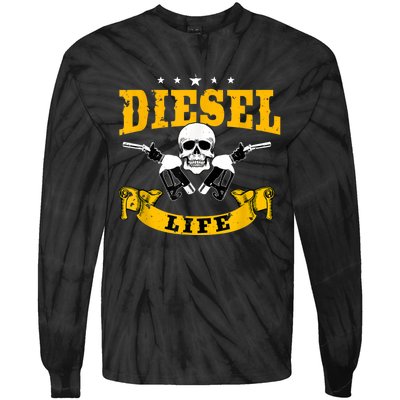 Diesel Mechanic Gifts Diesel Life Truck Repair Tie-Dye Long Sleeve Shirt