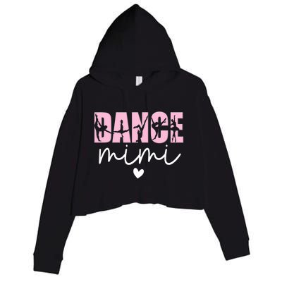 Dance Mimi Grandma Mimi Of A Dancer Dancing Mimi Crop Fleece Hoodie