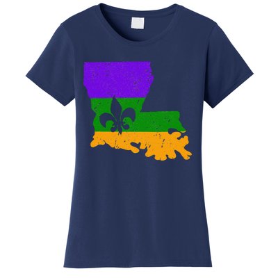 Distressed Mardi Gras Fleur De Lis Women's T-Shirt