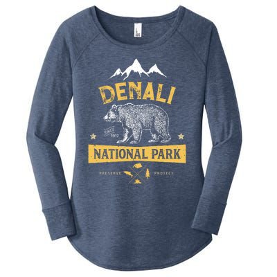 Denali Meaningful Gift National Park And Preserve Alaska Vintage Women's Perfect Tri Tunic Long Sleeve Shirt