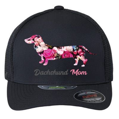 Dachshund Mom Gift Floral Doxie Mama MotherS Day Gift Flexfit Unipanel Trucker Cap