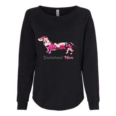 Dachshund Mom Gift Floral Doxie Mama MotherS Day Gift Womens California Wash Sweatshirt