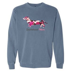 Dachshund Mom Gift Floral Doxie Mama MotherS Day Gift Garment-Dyed Sweatshirt