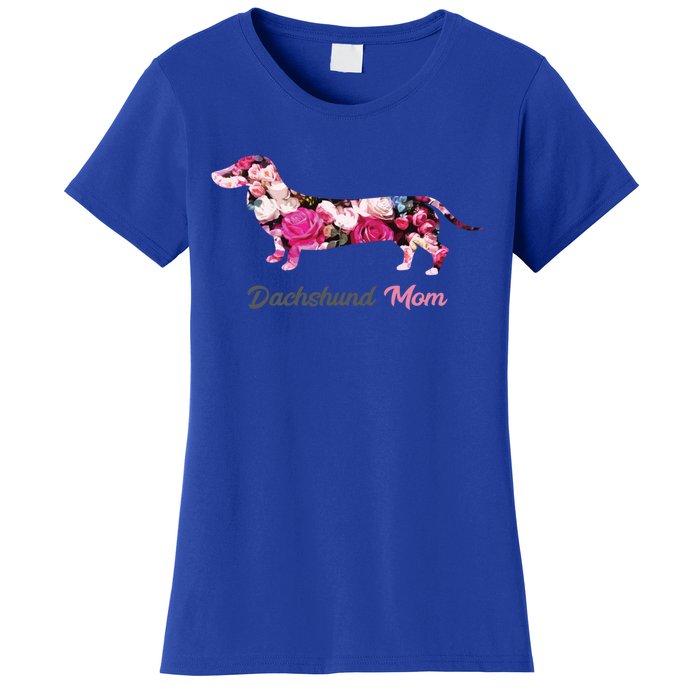 Dachshund Mom Gift Floral Doxie Mama MotherS Day Gift Women's T-Shirt