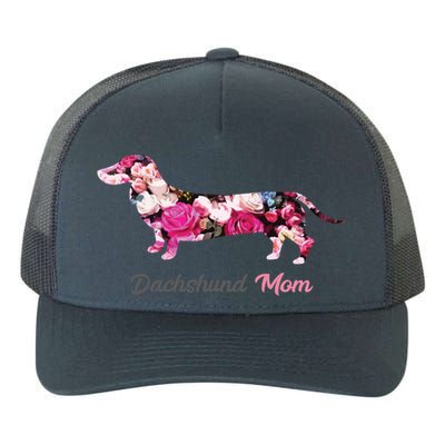 Dachshund Mom Gift Floral Doxie Mama MotherS Day Gift Yupoong Adult 5-Panel Trucker Hat