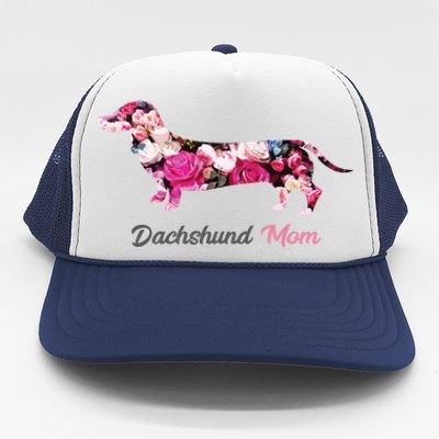 Dachshund Mom Gift Floral Doxie Mama MotherS Day Gift Trucker Hat