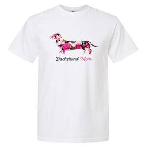 Dachshund Mom Gift Floral Doxie Mama MotherS Day Gift Garment-Dyed Heavyweight T-Shirt