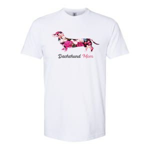 Dachshund Mom Gift Floral Doxie Mama MotherS Day Gift Softstyle CVC T-Shirt