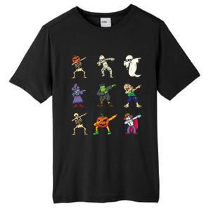 Dabbing Monsters Ghost Skeleton Funny Lazy Creepy Halloween Gift Tall Fusion ChromaSoft Performance T-Shirt