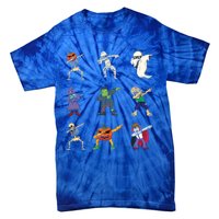 Dabbing Monsters Ghost Skeleton Funny Lazy Creepy Halloween Gift Tie-Dye T-Shirt