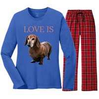 Dachshund Meaningful Gift Dog Mom Dad Gift Doxie Funny Gift Great Gift Women's Long Sleeve Flannel Pajama Set 