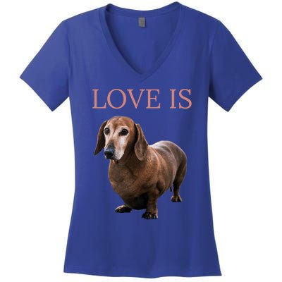 Dachshund Meaningful Gift Dog Mom Dad Gift Doxie Funny Gift Great Gift Women's V-Neck T-Shirt