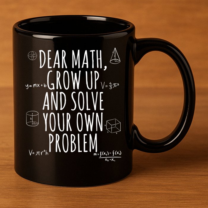 Dear Math Grow Up And Solve Your Own Problem Funny School 11oz C Handle Ceramic Mug