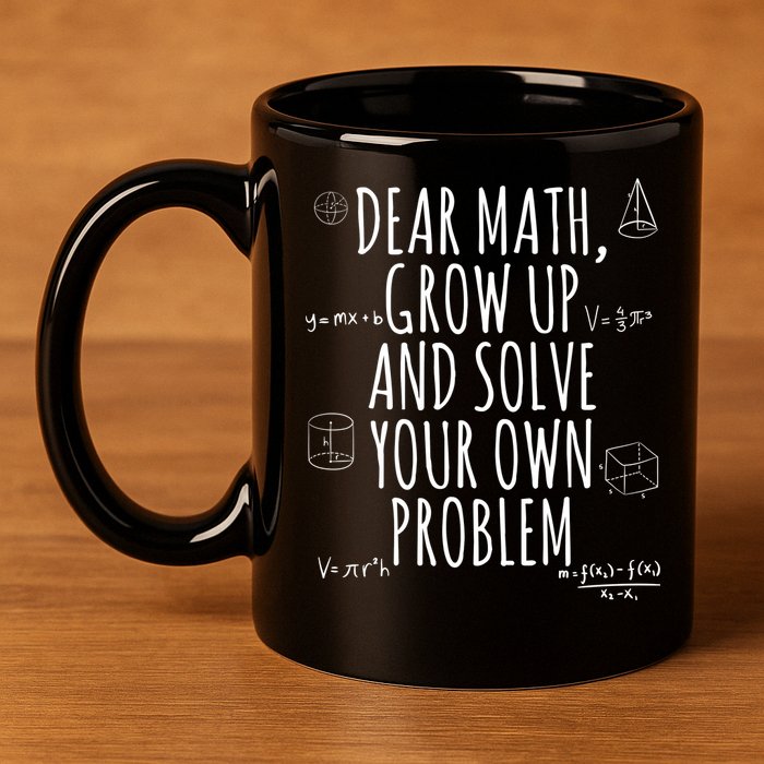 Dear Math Grow Up And Solve Your Own Problem Funny School 11oz C Handle Ceramic Mug