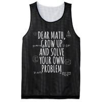 Dear Math Grow Up And Solve Your Own Problem Funny School Mesh Reversible Basketball Jersey Tank