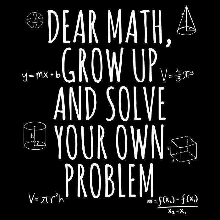 Dear Math Grow Up And Solve Your Own Problem Funny School Premium T-Shirt