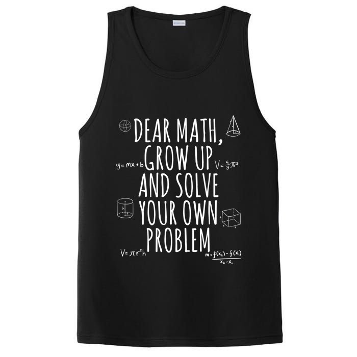 Dear Math Grow Up And Solve Your Own Problem Funny School PosiCharge Competitor Tank