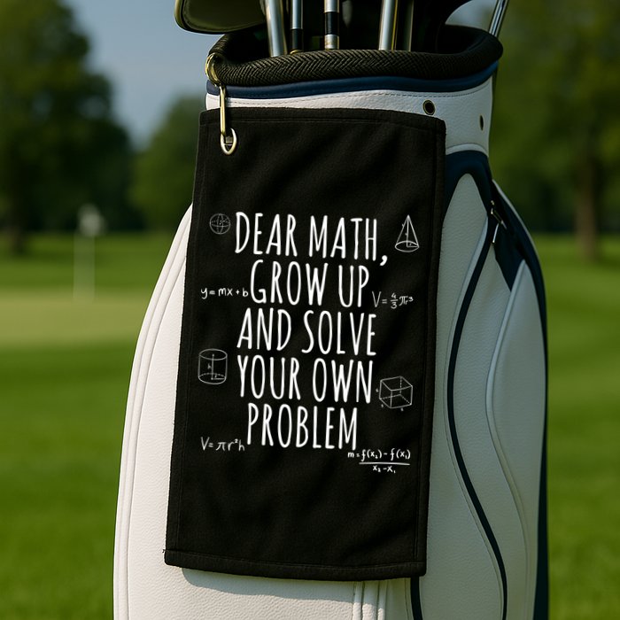 Dear Math Grow Up And Solve Your Own Problem Funny School Golf Towel