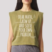 Dear Math Grow Up And Solve Your Own Problem Funny School Garment-Dyed Women's Muscle Tee