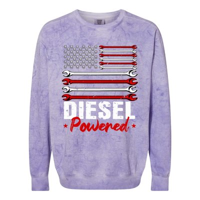 Diesel Mechanic Gifts Design On Back Colorblast Crewneck Sweatshirt