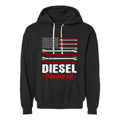 Diesel Mechanic Gifts Design On Back Garment-Dyed Fleece Hoodie