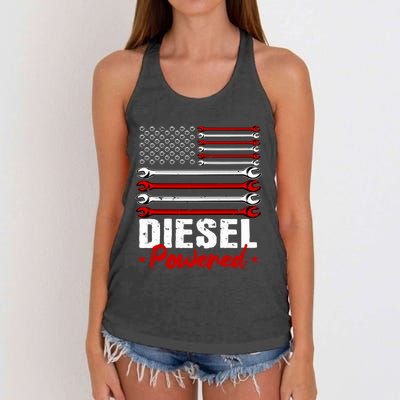 Diesel Mechanic Gifts Design On Back Women's Knotted Racerback Tank