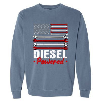 Diesel Mechanic Gifts Design On Back Garment-Dyed Sweatshirt