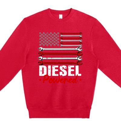 Diesel Mechanic Gifts Design On Back Premium Crewneck Sweatshirt