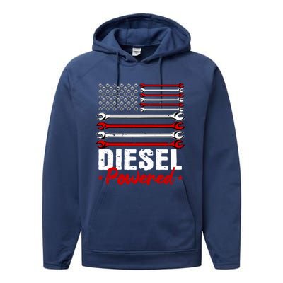 Diesel Mechanic Gifts Design On Back Performance Fleece Hoodie