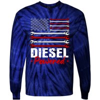 Diesel Mechanic Gifts Design On Back Tie-Dye Long Sleeve Shirt