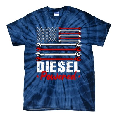 Diesel Mechanic Gifts Design On Back Tie-Dye T-Shirt