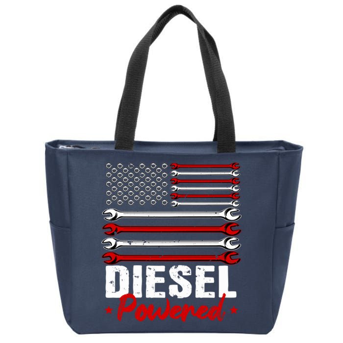 Diesel Mechanic Gifts Design On Back Zip Tote Bag