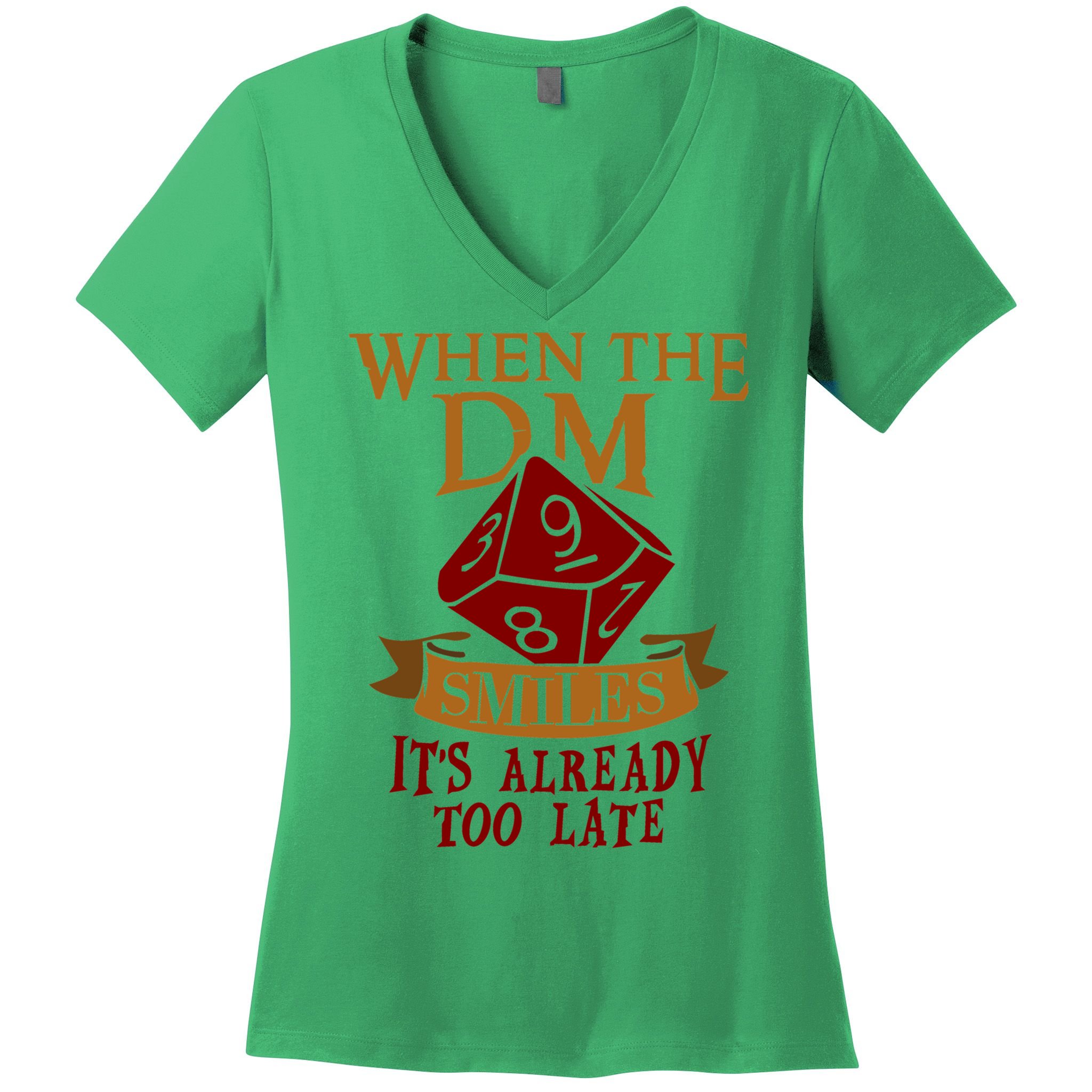 Dungeon Master Gift Dungeon Master  Geeky Gift When The Dungeon Master Smiles Women's V-Neck T-Shirt