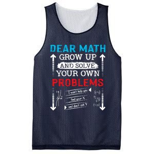 Dear Math Grow Up And Solve Your Own Problems Math Students Mesh Reversible Basketball Jersey Tank