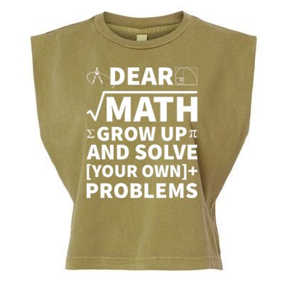 Dear Math Grow Up And Solve Your Own Problems Garment-Dyed Women's Muscle Tee