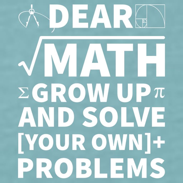Dear Math Grow Up And Solve Your Own Problems Sueded Cloud Jersey T-Shirt