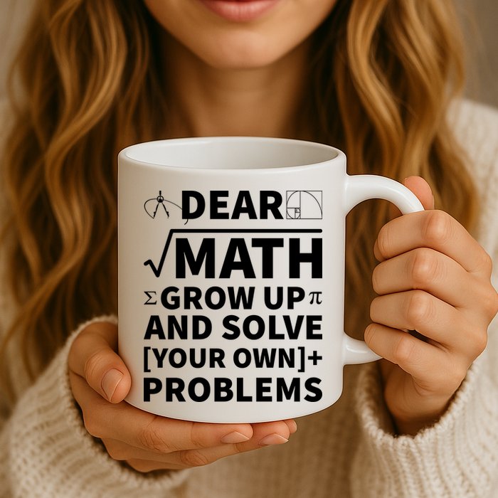 Dear Math Grow Up And Solve Your Own Problems Mug