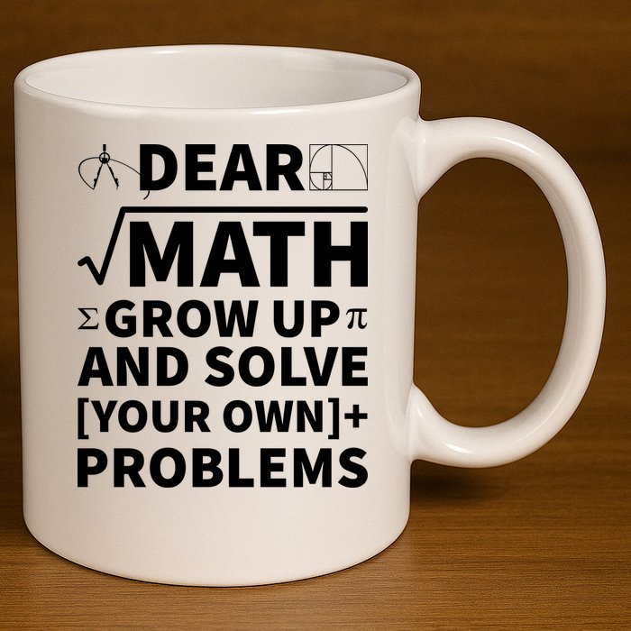 Dear Math Grow Up And Solve Your Own Problems 11oz C Handle Ceramic Mug