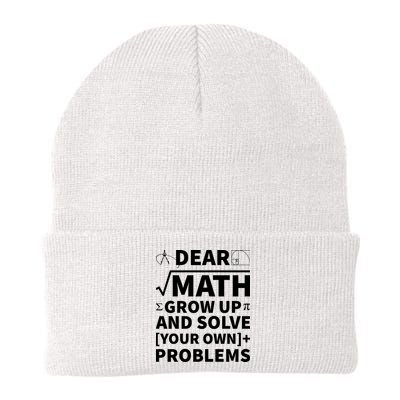 Dear Math Grow Up And Solve Your Own Problems Knit Cap Winter Beanie