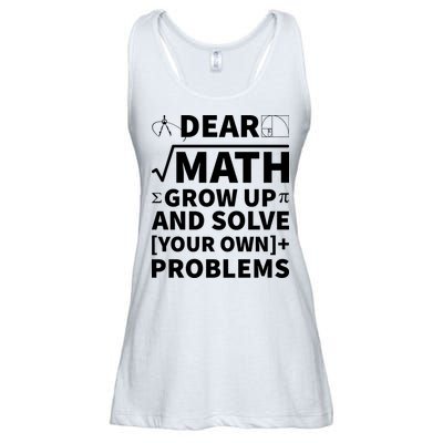 Dear Math Grow Up And Solve Your Own Problems Ladies Essential Flowy Tank