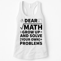 Dear Math Grow Up And Solve Your Own Problems Womens Tank Top