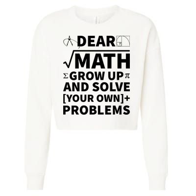 Dear Math Grow Up And Solve Your Own Problems Cropped Pullover Crew