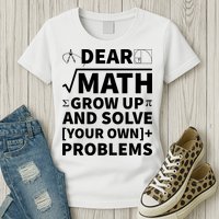 Dear Math Grow Up And Solve Your Own Problems Womens T-Shirt
