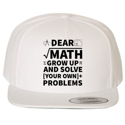 Dear Math Grow Up And Solve Your Own Problems Wool Snapback Cap