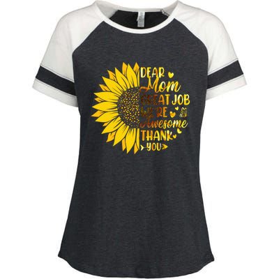 Dear Mom Great Job Were Awesome Thank You Mothers Day Enza Ladies Jersey Colorblock Tee