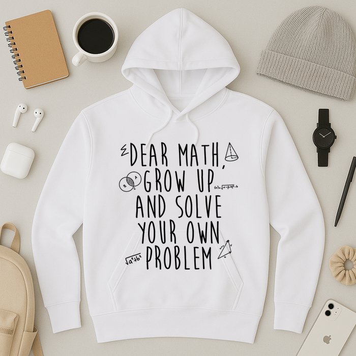 Dear Math Grow Up And Solve Your Own Problem Funny Hoodie