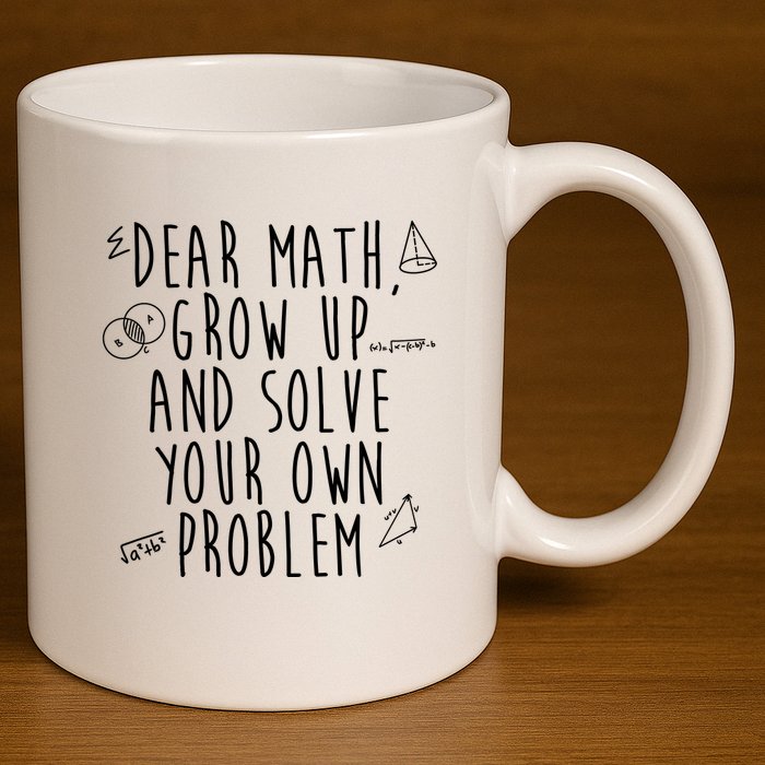 Dear Math Grow Up And Solve Your Own Problem Funny 11oz C Handle Ceramic Mug
